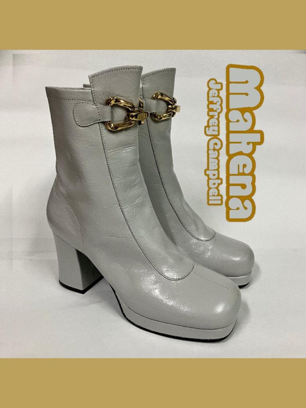 *BRAND NEW* Jeffrey Campbell MAKENA Retro Mod Boots in Gray! Size 8.5. SOLD OUT!